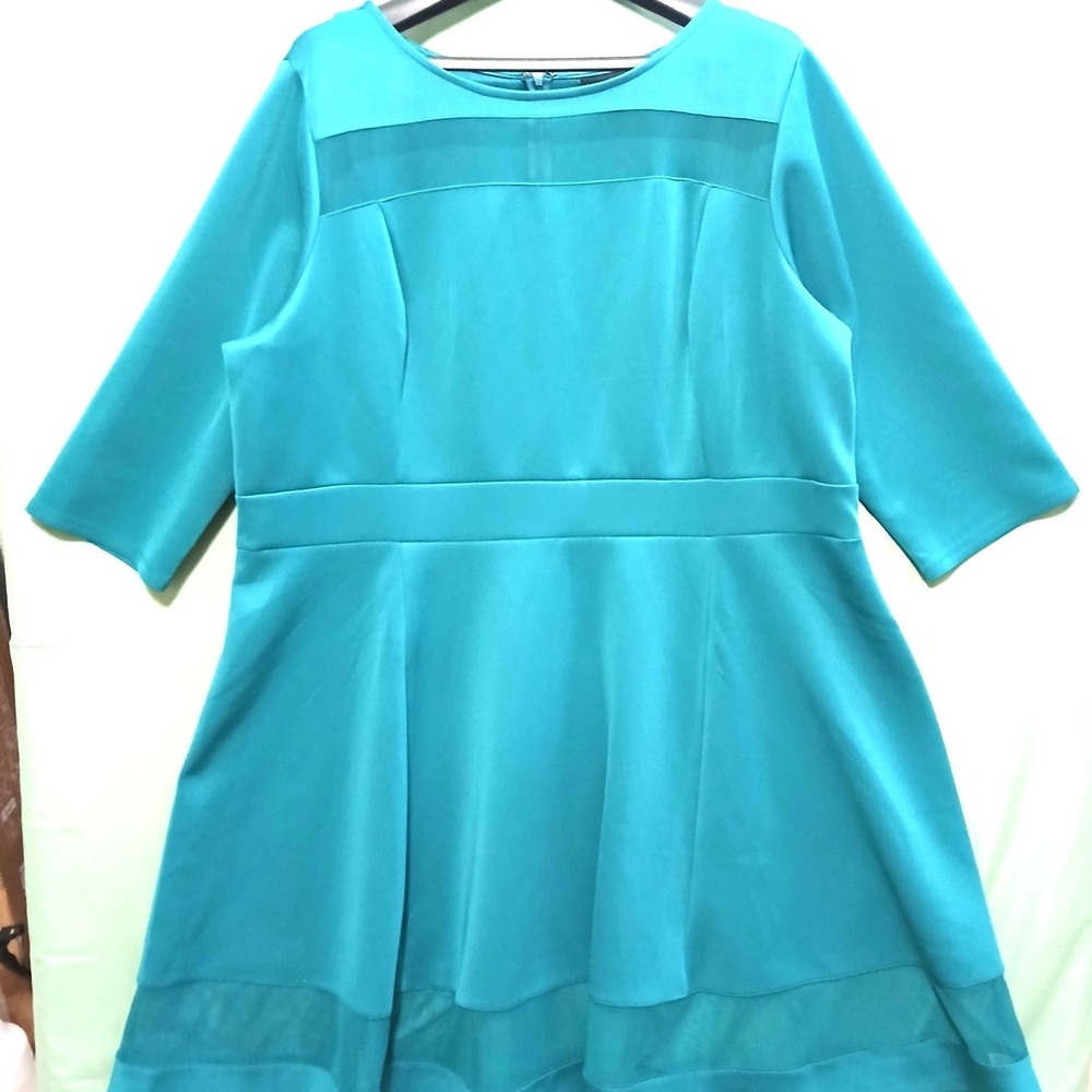 Lane Bryant Women Green Formal Dress 26/28 NWOT Wedding Guest Cocktail Party
